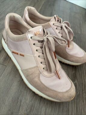Michael Kors Blush Pink Mixed-Material Sneakers